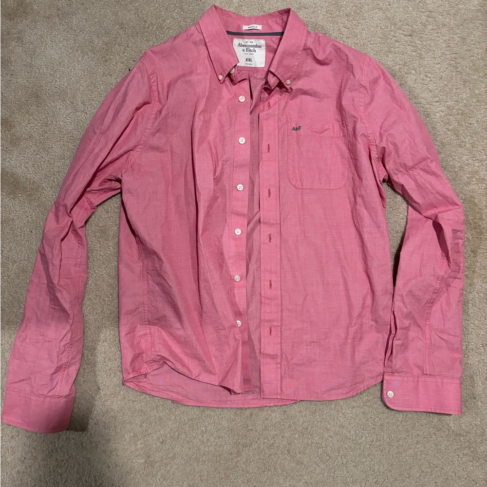 Abercrombie & Fitch NWOT Collared Button Up Shirt XXL Muscle